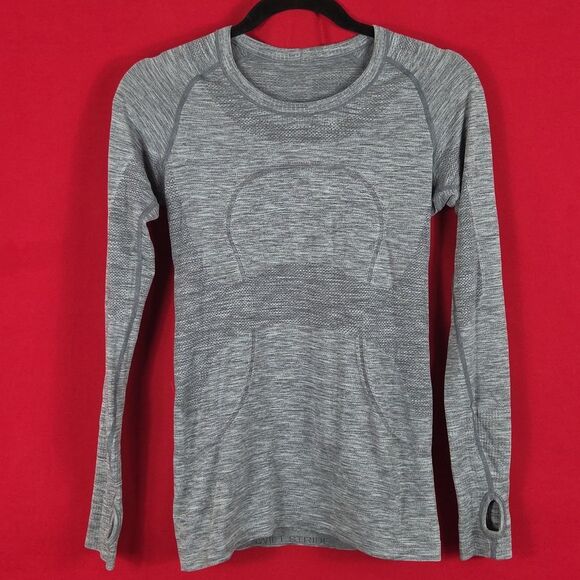LULULEMON Swiftly Tech Long Sleeve Crew Gray Womens‎ Size 6 Running - Picture 2 of 9